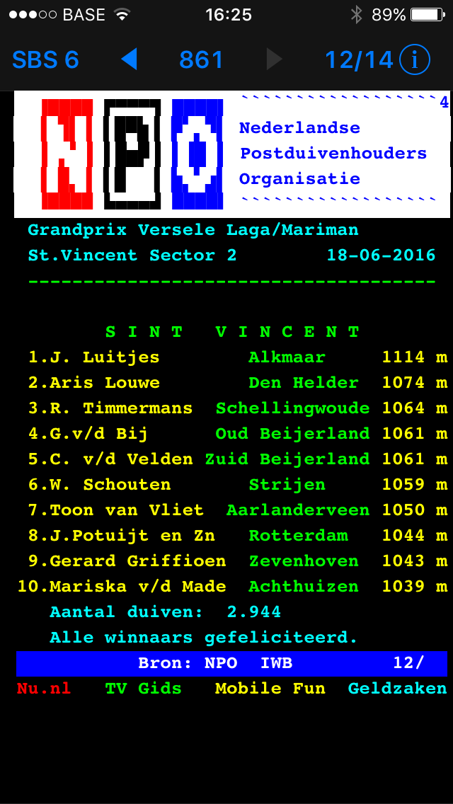 Sint Vincent uitslag Sector 2