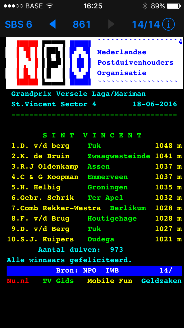 Sint Vincent uitslag Sector 4