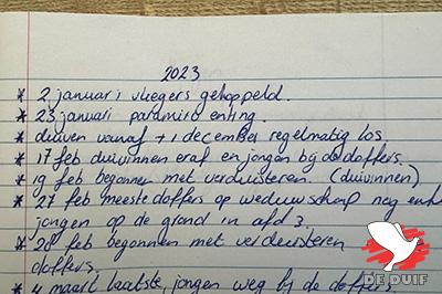 Een van de notitieschriftjes van Ruud... alles wordt genoteerd en er wordt regelmatig in teruggekeken. Een van de notitieschriftjes van Ruud... alles wordt genoteerd en er wordt regelmatig in teruggekeken.
