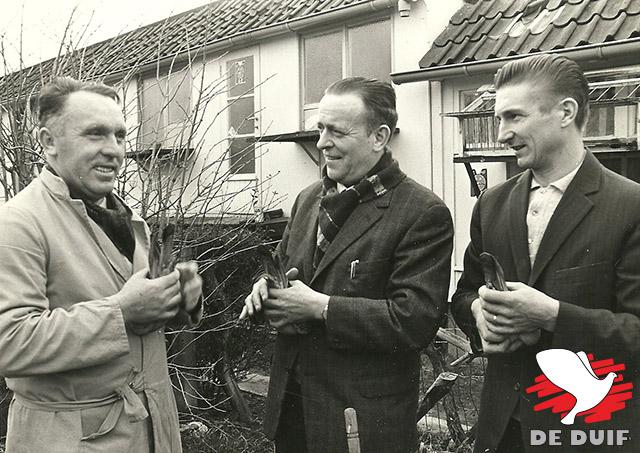 Stan Raeymakers, Georges Smedt en Jef De Wilder Stan Raeymakers, Georges Smedt en Jef De Wilder in een gezellig duivenonderonsje.