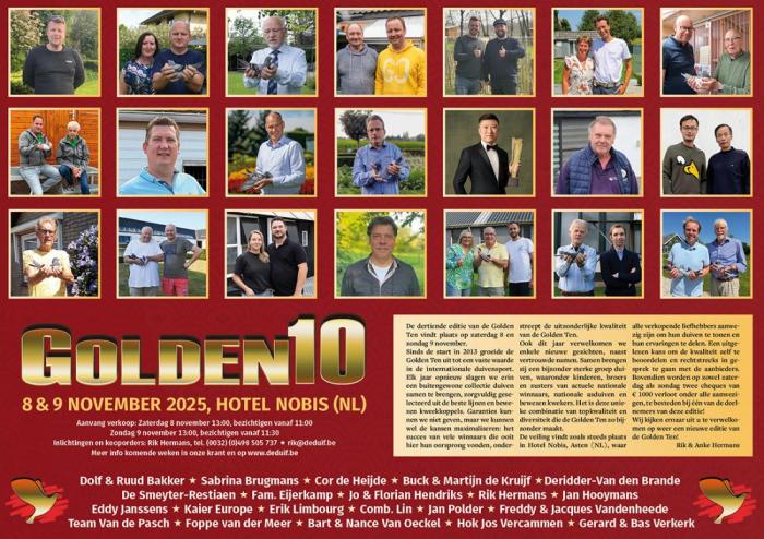 Aankondiging Golden Ten 2025.