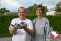 Miet Herbots en verzorger Geoffrey met “National 1 Max”, winnaar van Argenton.