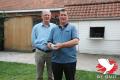 Rik en vader Jan Hermans tonen "Chucky", 1e Nationaal Issoudun bij de jaarse.