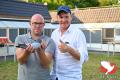 Gregory Bekaert en Jan Hooymans vieren de nationale overwinning.