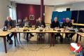 Het afscheidnemend bestuur, v.l.n.r. Wim Logie, mr. Joris Vercammen (vervanger Dominique Charlier), Pascal Bodengien, Denis Sapin en Patrick Cherain.