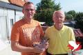 Dirk en Frans Maris bekronen een topseizoen met 1e Nat. Asduif kleine halve fond jaarlingen. (foto: Andre Petan)