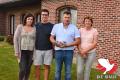 Erwin Schepmans en familie vieren de nationale overwinning.