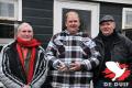 Rob Timmermans geflankeerd door vader Theo en vriend Gerard Terhaeg.
