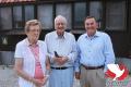 Burgemeester Callens kwam Godfied Vander Stichelen feliciteren met zijn nationale winst op Tulle.